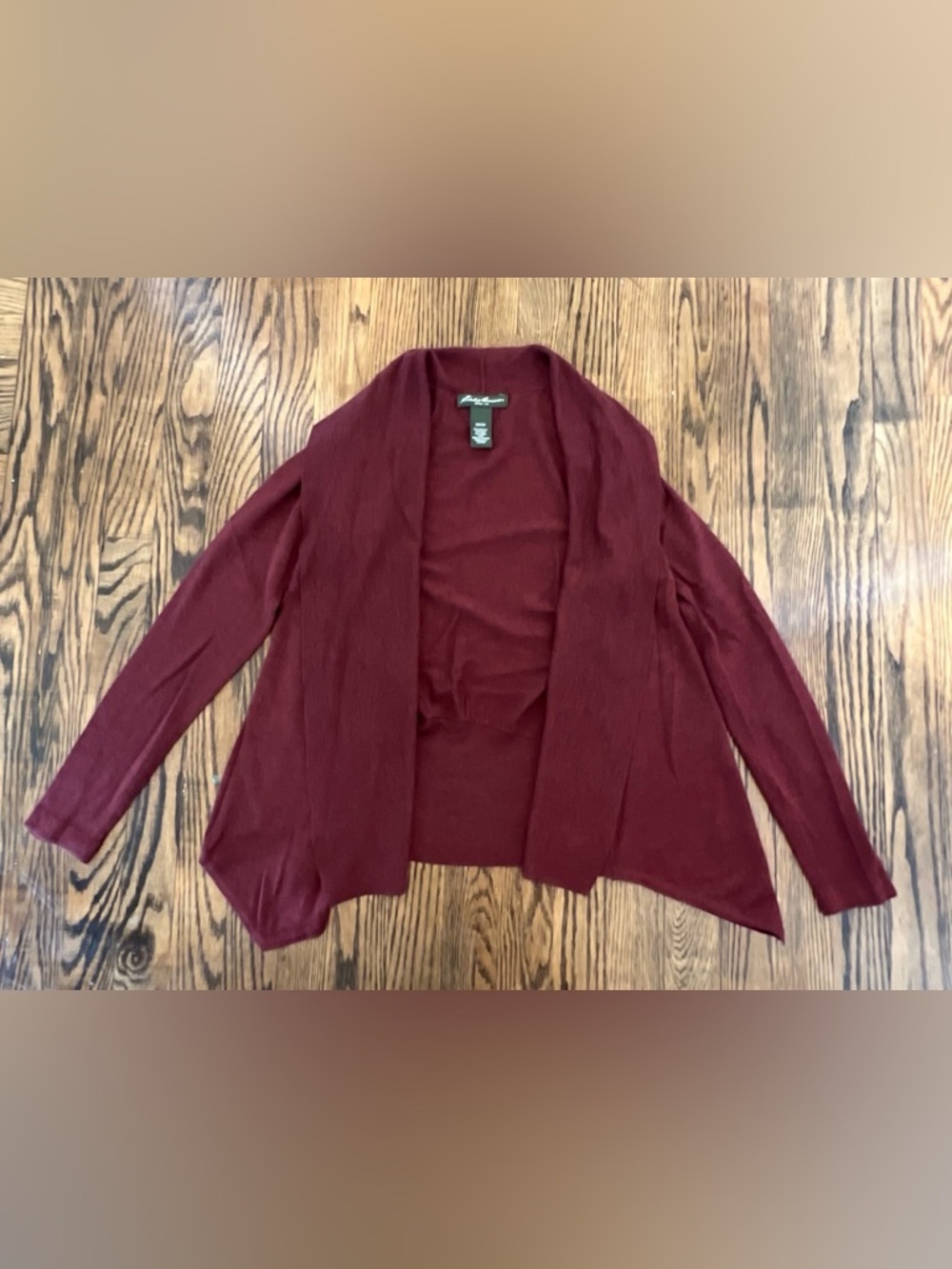 Eddie Bauer Open-Front Cardigan in Wine